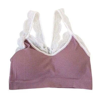 Lace Stitching Bottoming Womens Vest Bralette Without Steel Ring Integrated Detachable Sponge bralette Bras For Women New
Lace Stitching Bottoming Womens Vest Bralette Without Steel Ring Integrated Detachable Sponge bralette Bras For Women New