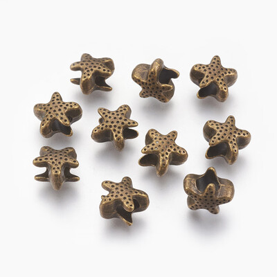 Tibetan Style Alloy European Beads Large Hole Starfish Beads Lead Free & Nickel Free Antique Bronze 10x105x65mm Hole 45mm
Tibetan Style Alloy European Beads Large Hole Starfish Beads Lead Free & Nickel Free Antique Bronze 10x105x65mm Hole 45mm