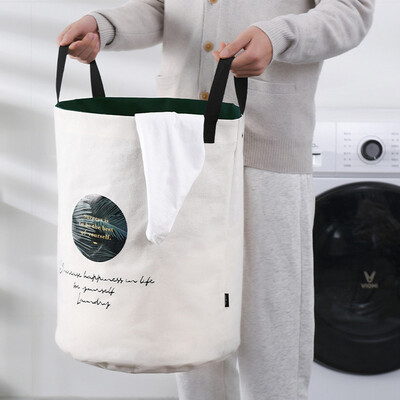 Gobestart Laundry Hamper Clothes Basket Cotton Waterproof Washing Bag Foldable Storage