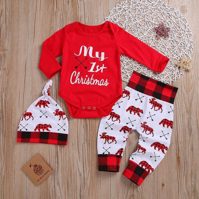 Xmas 3Pcs Clohes for Newborn Baby Girls Boys Outfits My 1st Christmas Red Long Sleeve Romper Tops Plaid Pants Hat 0-18M
Xmas 3Pcs Clohes for Newborn Baby Girls Boys Outfits My 1st Christmas Red Long Sleeve Romper Tops Plaid Pants Hat 0-18M