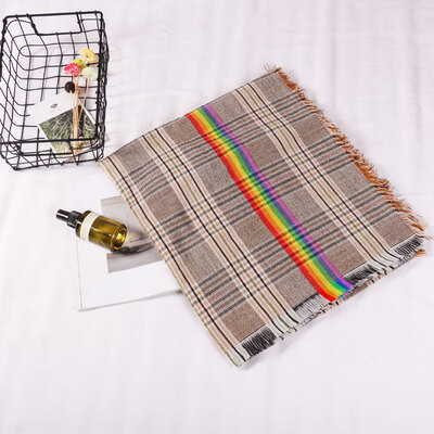 Autumn&winter new rainbow strip imitation cashmere scarf female plaid double-sided shawl four corners to remove the warm scarf
Autumn&winter new rainbow strip imitation cashmere scarf female plaid double-sided shawl four corners to remove the warm scarf