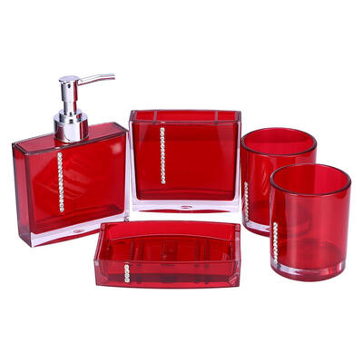 5PCSet Acrylic Bathroom Accessories Bath Cup Bottle Toothbrush Holder Soap Dish PurpleRedBlackWhite
5PCSet Acrylic Bathroom Accessories Bath Cup Bottle Toothbrush Holder Soap Dish PurpleRedBlackWhite