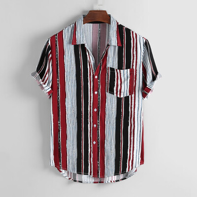Toponeto Mens Colorful Stripe Summer Short Sleeve Loose Buttons Casual Shirt Blouse
Toponeto Mens Colorful Stripe Summer Short Sleeve Loose Buttons Casual Shirt Blouse