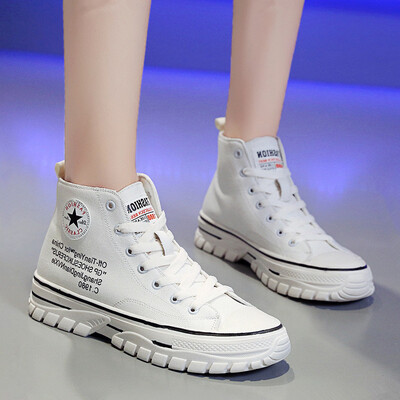 Small white tide shoes womens autumn high - heel thick - bottom to build a Korean version of white shoes students Gao Bang canvas
Small white tide shoes womens autumn high - heel thick - bottom to build a Korean version of white shoes students Gao Bang canvas