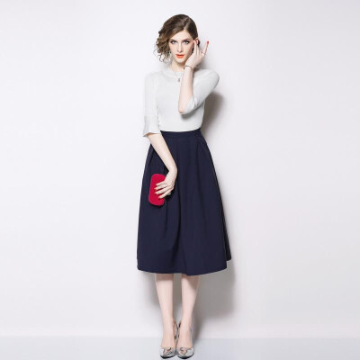 M L XL XXL 3XL office new spring 2019 women midi dress half sleeve black white two piece t shirt skirt mid calf with belt
M L XL XXL 3XL office new spring 2019 women midi dress half sleeve black white two piece t shirt skirt mid calf with belt