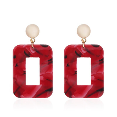 Alloy Dangle Earrings with Cellulose AcetateResin Rectangle Golden Plated Red 55x30mm
Alloy Dangle Earrings with Cellulose AcetateResin Rectangle Golden Plated Red 55x30mm