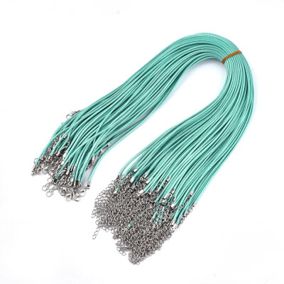 Waxed Cord Necklace Making with Iron Lobster Claw Clasps Platinum DarkTurquoise 178"18"45546cm 2mm
Waxed Cord Necklace Making with Iron Lobster Claw Clasps Platinum DarkTurquoise 178"18"45546cm 2mm