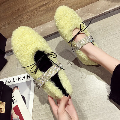 New Autumn Shoes Korean Edition Fashion Flat Bottom Water Drill Fur Shoes with Buckle Temperament
New Autumn Shoes Korean Edition Fashion Flat Bottom Water Drill Fur Shoes with Buckle Temperament