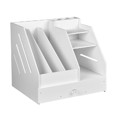 Book Magazine Holder Desk Organizer Stationery Storage Stand Shelf Rack Desktop File Rack Storage Artifact Multi-layer Large Capac