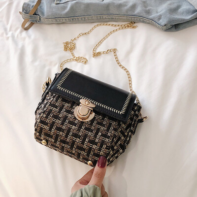 2019 new simple contrast color woven bag fashion casual wild shoulder bag female Sen temperament chain Messenger bag
2019 new simple contrast color woven bag fashion casual wild shoulder bag female Sen temperament chain Messenger bag