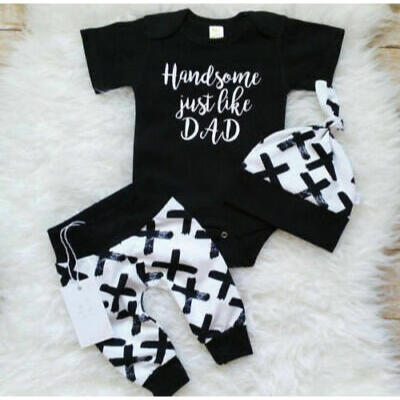 US Newborn Infant Baby Boys Girls Outfits Clothes Romper TopsPantsHat 3PCS Set
US Newborn Infant Baby Boys Girls Outfits Clothes Romper TopsPantsHat 3PCS Set