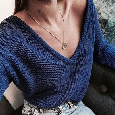 Gobestart Women Casual Deep V Neck Knitted Sweater Jumper Tops Long Sleeve Pullover
Gobestart Women Casual Deep V Neck Knitted Sweater Jumper Tops Long Sleeve Pullover