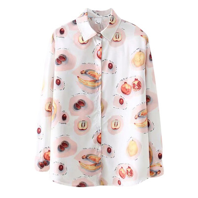 2019 Fruit Print Women Blouses Long Sleeve Chiffon Shirt Summer Turn Down Collar Casual Ladies Tops Sweet Fashion Women Shirts
2019 Fruit Print Women Blouses Long Sleeve Chiffon Shirt Summer Turn Down Collar Casual Ladies Tops Sweet Fashion Women Shirts