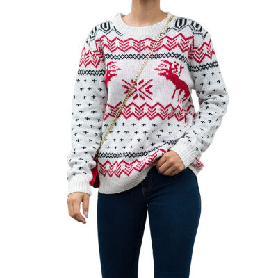 Women Autumn Fashion Concise All-match Cartoon Pattern Long Sleeve Christmas Pullover Sweater
Women Autumn Fashion Concise All-match Cartoon Pattern Long Sleeve Christmas Pullover Sweater