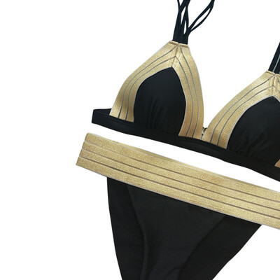 Roseonmyhand Sexy Bikinis Set Women Gold Stamping Tankini Splice Brazilian Swimwear Two-piece
Roseonmyhand Sexy Bikinis Set Women Gold Stamping Tankini Splice Brazilian Swimwear Two-piece