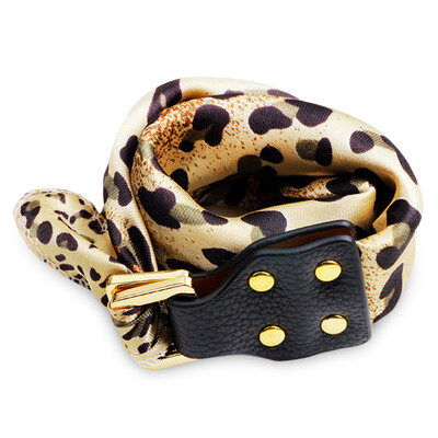 Korean Style Polyester Leopard Silk Scarves Bracelet