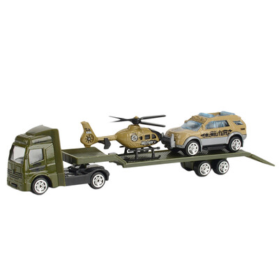 Siaonvr Children Educational Toy Truck Toy Car Model Scenes Set Portable Storage