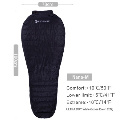 AEGISMAX Nano Outdoor Adult Camping Ultralight Mummy Type Hiking 700FP White Goose Down Sleeping Bag Spring Atumn Summer Bag
AEGISMAX Nano Outdoor Adult Camping Ultralight Mummy Type Hiking 700FP White Goose Down Sleeping Bag Spring Atumn Summer Bag