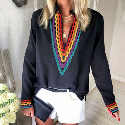 Autumn&Winter Women Ethnic Style Striped V Neck Long Sleeved Casual Ladies Shirt Tops
Autumn&Winter Women Ethnic Style Striped V Neck Long Sleeved Casual Ladies Shirt Tops