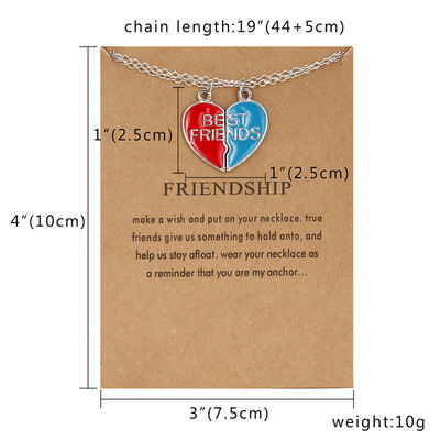Broken Heart Pendant Necklace 2pcs Best Friends Letters Couple Necklaces for Women Girls Friendship Forever Jewelry with Card
Broken Heart Pendant Necklace 2pcs Best Friends Letters Couple Necklaces for Women Girls Friendship Forever Jewelry with Card