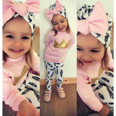 Stlylish Toddler Infant Kids Baby Girls Crown Tops T-shirt Pants Clothes Outfits 3Pcs
Stlylish Toddler Infant Kids Baby Girls Crown Tops T-shirt Pants Clothes Outfits 3Pcs