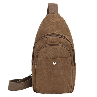 Men Chest Bag Winter Sports Canvas Casual Shoulder Messenger Crossbody Bag