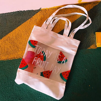Women Fashion Transparent Fresh Party Tote Bags Canvas Patchwork Large Capacity Shoulder Bag Summer Style Reusable Shopping Bag
Women Fashion Transparent Fresh Party Tote Bags Canvas Patchwork Large Capacity Shoulder Bag Summer Style Reusable Shopping Bag