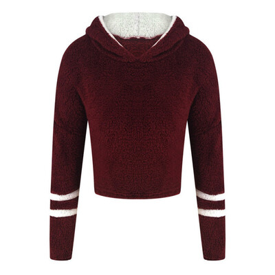 Autumn Winter Women Plush Warm Hoodies Solid Color Long Sleeve Short Hooded Sweatshirt For Women Ladies Striped Hooded Pullover
Autumn Winter Women Plush Warm Hoodies Solid Color Long Sleeve Short Hooded Sweatshirt For Women Ladies Striped Hooded Pullover