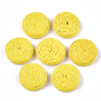 Handmade Woven Beads Paper Imitation Raffia Covered with Wood No HoleUndrilled Flat Round Yellow 2528x78mm
Handmade Woven Beads Paper Imitation Raffia Covered with Wood No HoleUndrilled Flat Round Yellow 2528x78mm