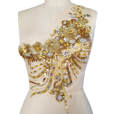 Handmade Sewn on The Web 3D Yellow Lace Rhinestones Applique Crystal Patches with Stones Sequins Beads Wedding Dress Accessories
Handmade Sewn on The Web 3D Yellow Lace Rhinestones Applique Crystal Patches with Stones Sequins Beads Wedding Dress Accessories