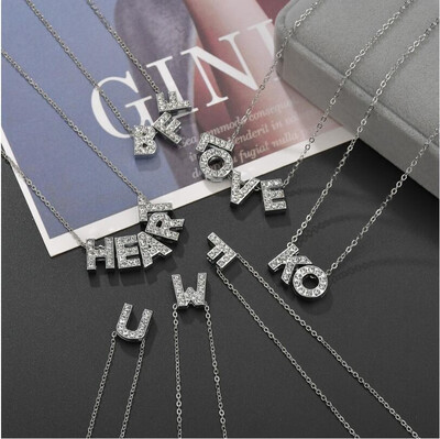 Multicolor Crystal Rhinestone Gold Necklace Personality Alphabets Letter Necklace Women Name Jewelry Accessories Girlfriend Gift
Multicolor Crystal Rhinestone Gold Necklace Personality Alphabets Letter Necklace Women Name Jewelry Accessories Girlfriend Gift