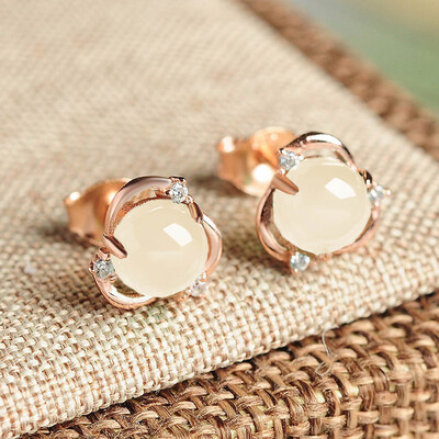 1 Pair Pretty Faux Stone Ear Nails Stud Earrings Present Women Jewelry