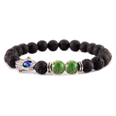 Stylish Unisex Black Lava Stone Beads Bracelet Fatima Hand Evil Eye Bracelet Colorful Energy Yoga Chakra Bracelet
Stylish Unisex Black Lava Stone Beads Bracelet Fatima Hand Evil Eye Bracelet Colorful Energy Yoga Chakra Bracelet