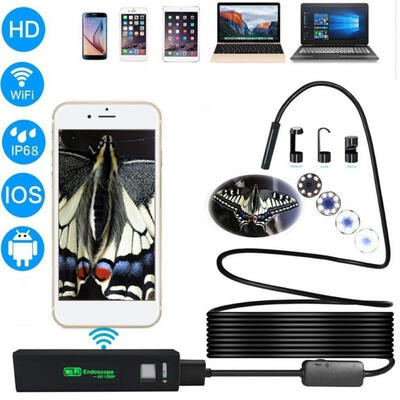 Wifi Endoscope 8mm 1200P Hight HD for Android iOS iphone Semi-rigid Cable Wire pipe camera Snake Camera car inspection camera
Wifi Endoscope 8mm 1200P Hight HD for Android iOS iphone Semi-rigid Cable Wire pipe camera Snake Camera car inspection camera