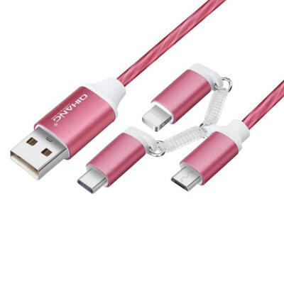 Universal 3-in-1 Cable USB To Lightning Type-C Micro USB Charging Data Cable Line With LED Flowing Light Effect For Phones-1m
Universal 3-in-1 Cable USB To Lightning Type-C Micro USB Charging Data Cable Line With LED Flowing Light Effect For Phones-1m