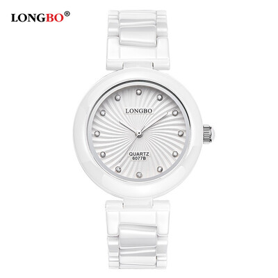 LONGBO European&American fashion true ceramic womens watch printing dial fashion watch quartz waterproof ladies wat