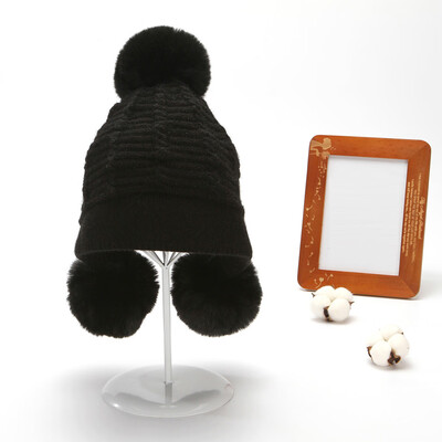 Tailored Fashion Womens Winter Collar Plus Wild Thick knit Warm Hat