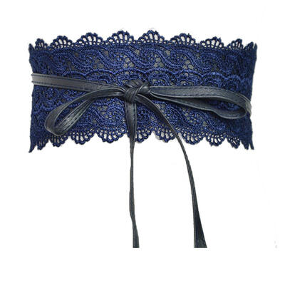Fashion Wide Lace Tie-up Women Waistband Dress Party Waist Band Belt Sash Decor