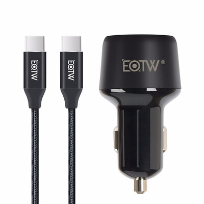 Car Charger Quick Charge Dual USB 48W Car Charger AdapterPDQC30 with 12M Type C-C Cable for Fast Charging
Car Charger Quick Charge Dual USB 48W Car Charger AdapterPDQC30 with 12M Type C-C Cable for Fast Charging