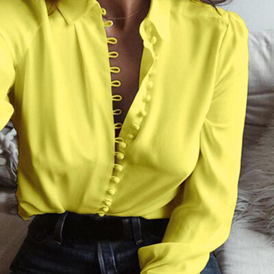 Fashion Casual Solid Color ladies office Tops Sexy Buttons Long sleeve Blouse 2019 new Spring Women Chiffon white Shirt
Fashion Casual Solid Color ladies office Tops Sexy Buttons Long sleeve Blouse 2019 new Spring Women Chiffon white Shirt