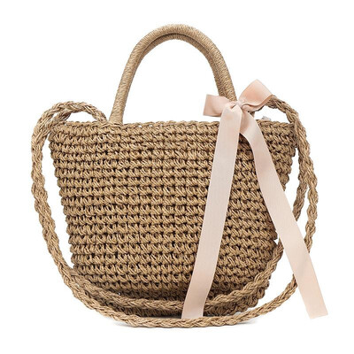 Fashion Women Ribbon Handbag Straw Weave Knitting Bucket Bag Summer Beach Holiday Totes Shoulder Bag
Fashion Women Ribbon Handbag Straw Weave Knitting Bucket Bag Summer Beach Holiday Totes Shoulder Bag