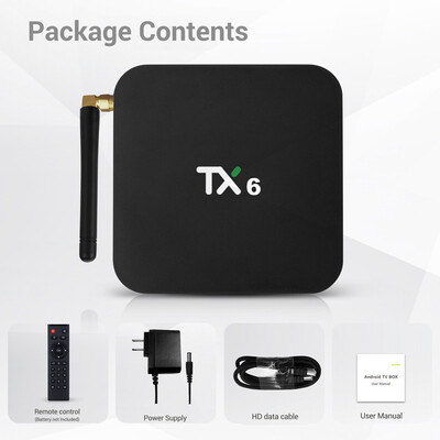 TX6 Android 90 TV Box Allwinner H6 Smart 4K Set Top Box 4GB RAM 64GB ROM 24G 5G WiFi 100Mbps USB30 BT41 H265 DLNA HD Media
TX6 Android 90 TV Box Allwinner H6 Smart 4K Set Top Box 4GB RAM 64GB ROM 24G 5G WiFi 100Mbps USB30 BT41 H265 DLNA HD Media