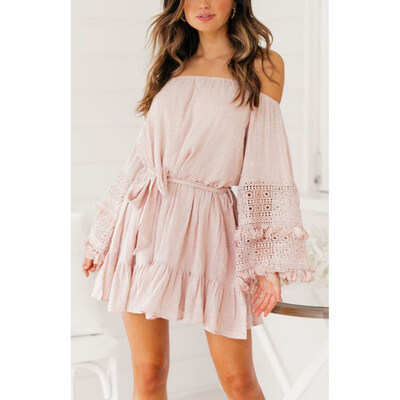 Women Spring One Word Collar Strapless Long Sleeve Solid Color Loose Mid-Length Casual Dress
Women Spring One Word Collar Strapless Long Sleeve Solid Color Loose Mid-Length Casual Dress