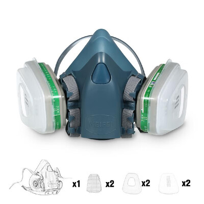 8200 Half Face Gas Mask Respirator with 2Pcs 4 Filter Cartridge Filter Cotton Cover Painting Spraying Mask Personal Protective Eq
8200 Half Face Gas Mask Respirator with 2Pcs 4 Filter Cartridge Filter Cotton Cover Painting Spraying Mask Personal Protective Eq