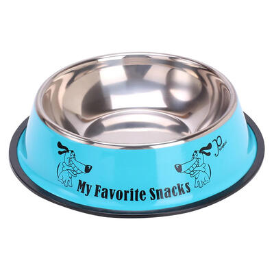 Cartoon Stainless Steel Pet Feeding Bowl Dog Drink Water Feeder Food Dish