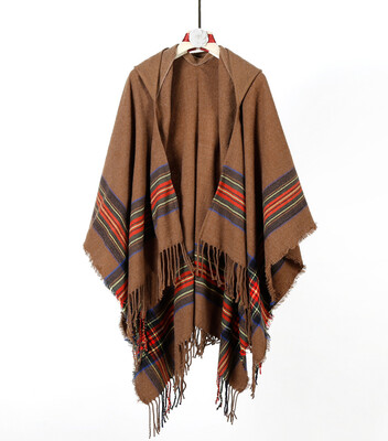 Europe&America ladies thick color strips cashmere jacquard shawl can wear warm long fashion hooded cloak
Europe&America ladies thick color strips cashmere jacquard shawl can wear warm long fashion hooded cloak