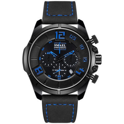 SMAEL 9075 Casual Quartz Watch Fashion Waterproof Wristwatch With Leather Strap Male Chronograph Watches
SMAEL 9075 Casual Quartz Watch Fashion Waterproof Wristwatch With Leather Strap Male Chronograph Watches