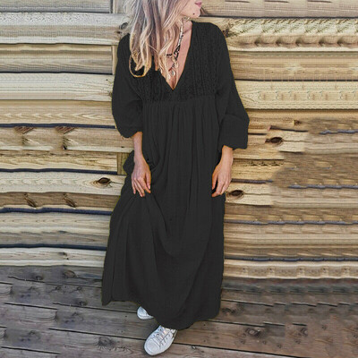 Tailored Fashion Women Casual Plus Size Solid Long Sleeve Lace Partchwork Loose Dress
Tailored Fashion Women Casual Plus Size Solid Long Sleeve Lace Partchwork Loose Dress