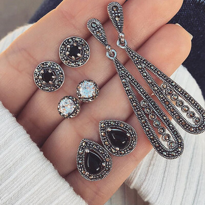 5Pairs Set Boho Arrow Cross Moon Flower Gem Silver Earrings Set Women Punk Stud Earrings Set Personality Party Clothing Jewelry
5Pairs Set Boho Arrow Cross Moon Flower Gem Silver Earrings Set Women Punk Stud Earrings Set Personality Party Clothing Jewelry