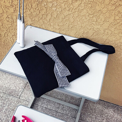 Tailored Bow Tie Canvas Tote Single Shopping Bags Large Capacity Beach Bags Casual Bag BK
Tailored Bow Tie Canvas Tote Single Shopping Bags Large Capacity Beach Bags Casual Bag BK